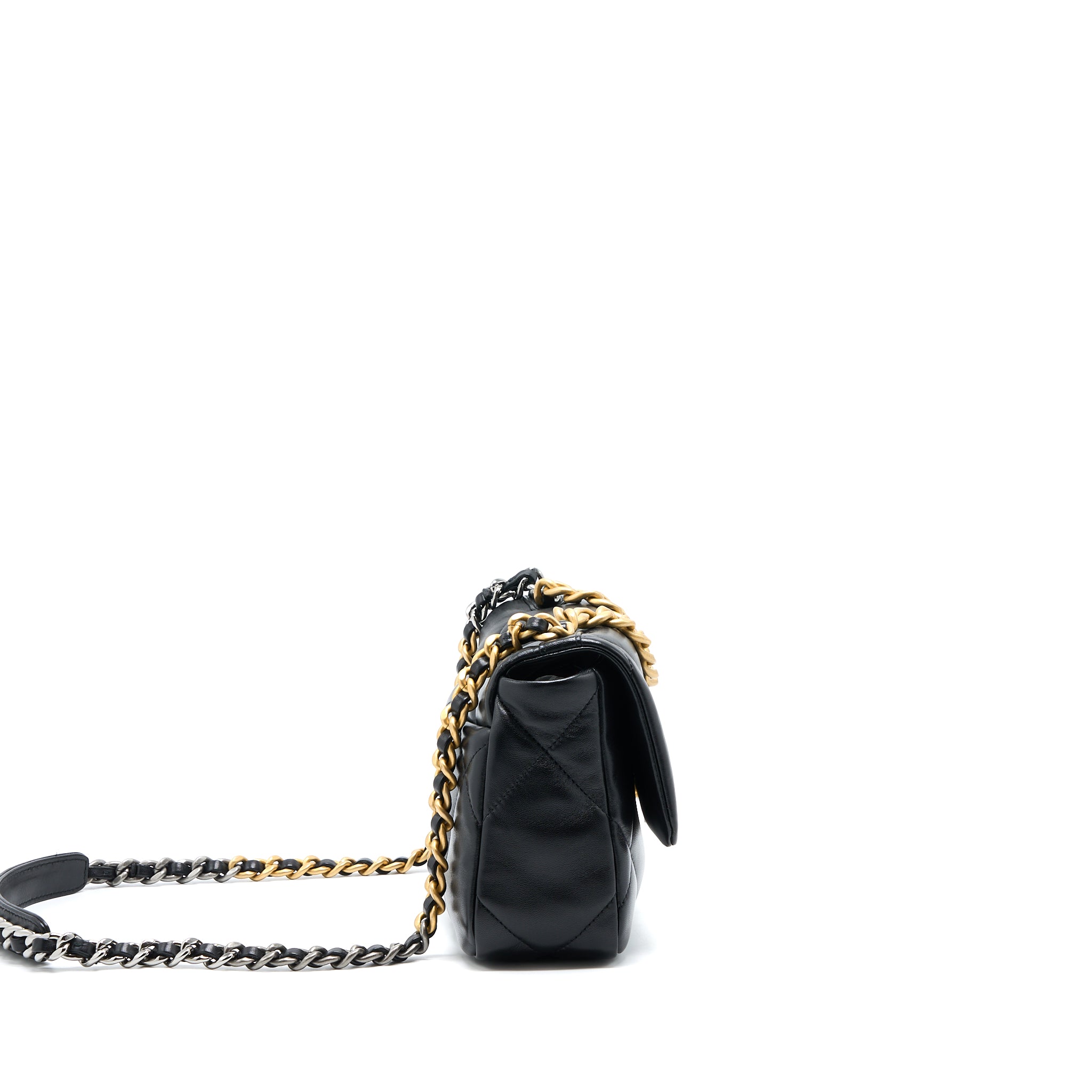Chanel Small 19 Bag Lambskin Black Multicolour Hardware (Microchip) - Image 4