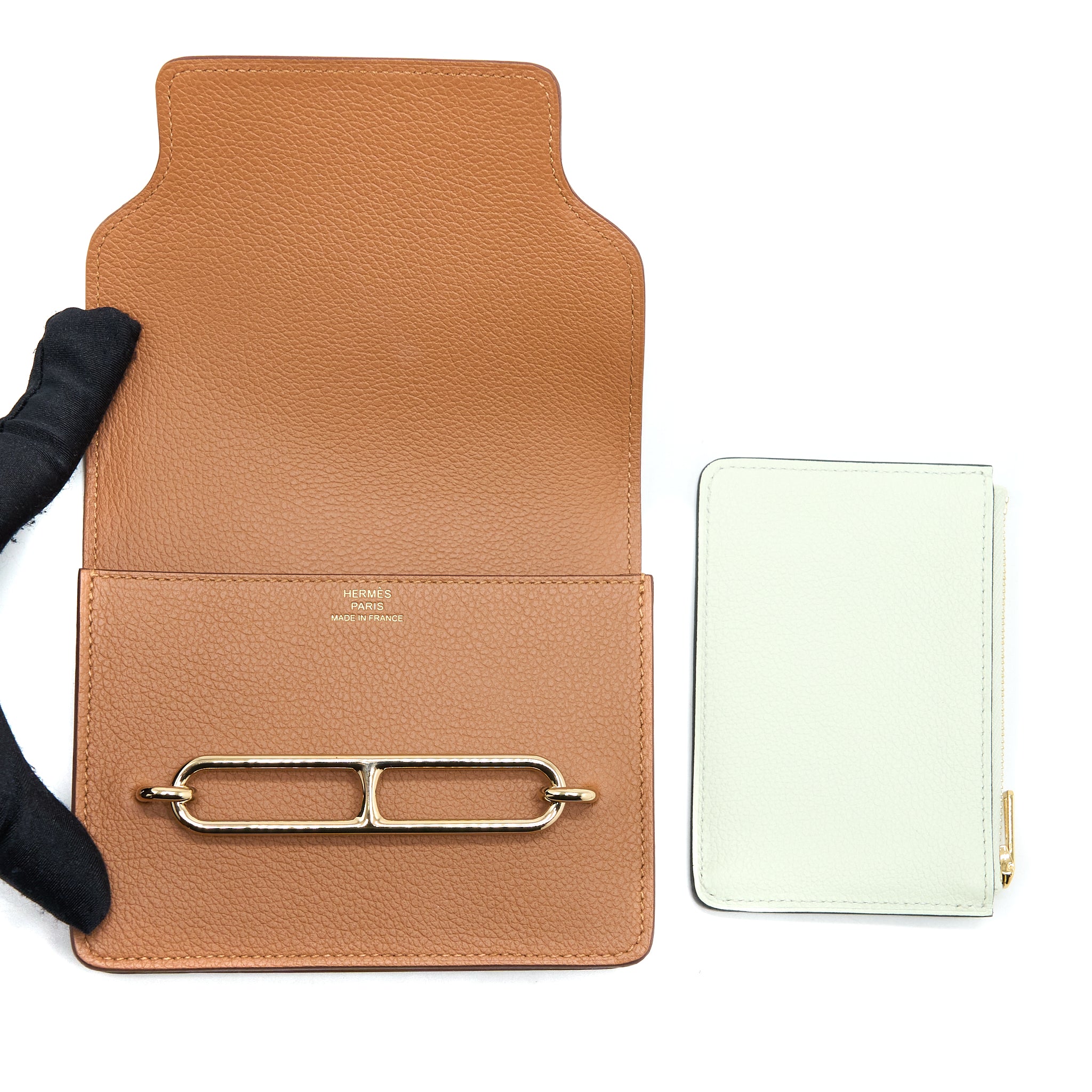 Hermes Roulis Slim Evercolor Gold/Vert Fizz LGHW Stamp U - Image 9