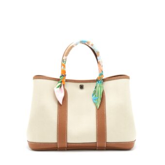 Hermes Garden Party 30 Canvas Gold Stamp D With An Extra Twilly