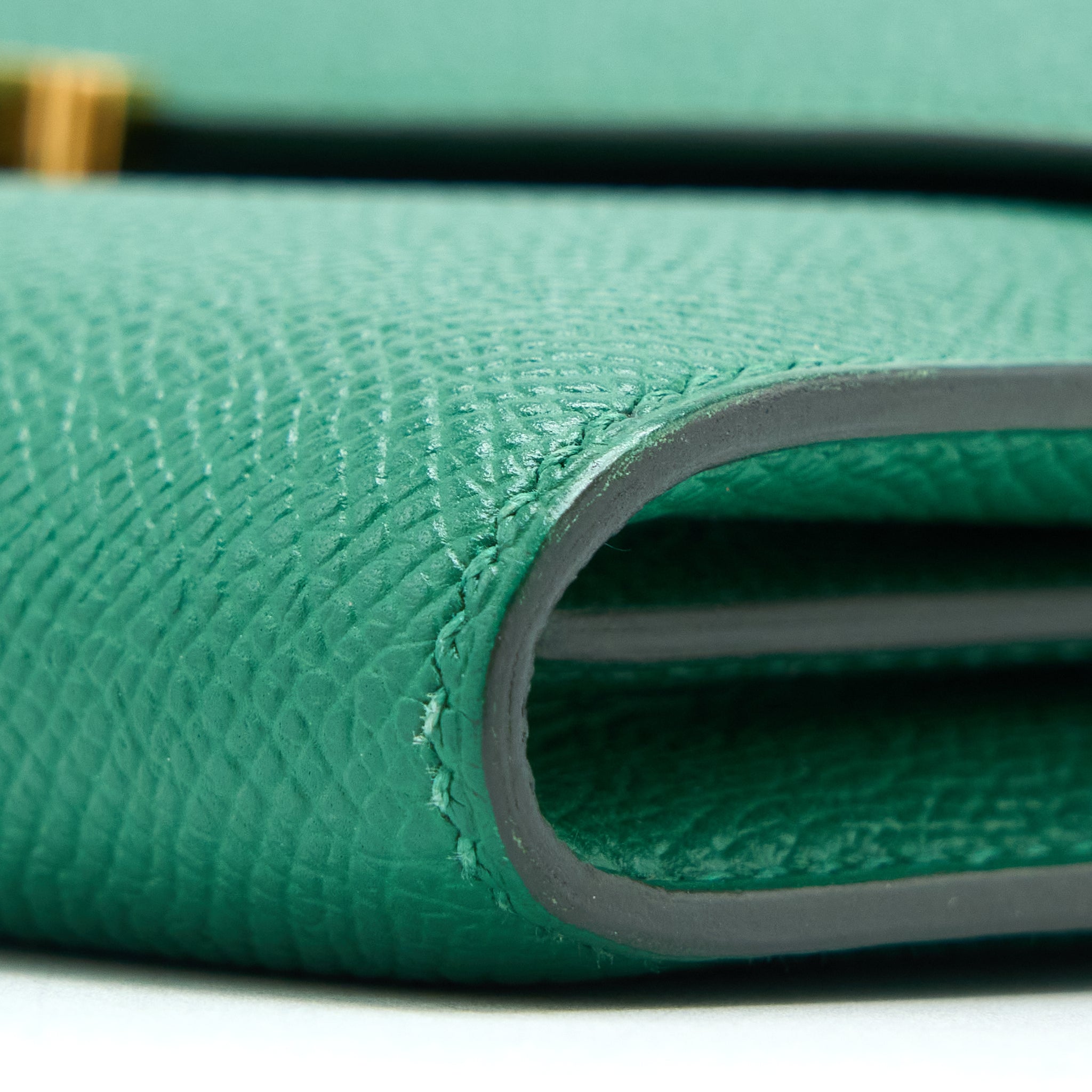Hermes Constance Long Wallet Epsom Green GHW Stamp A - Image 7