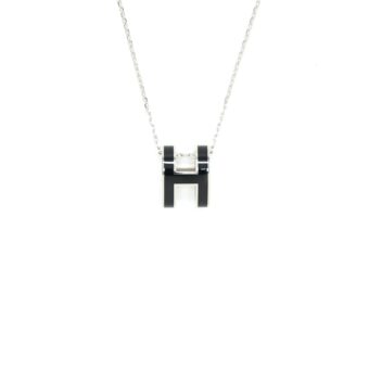 Hermes Pop H Pendant Black SHW