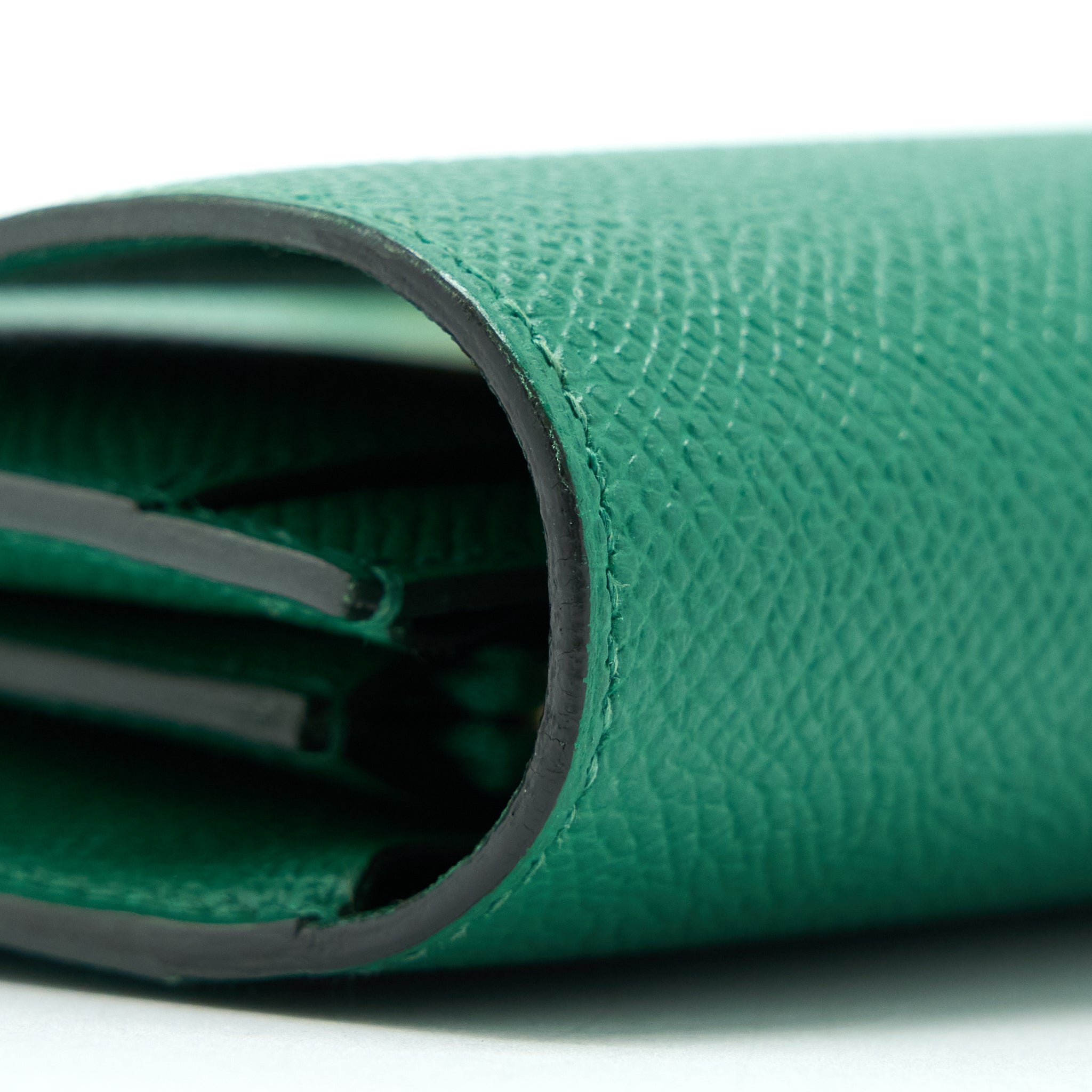 Hermes Constance Long Wallet Epsom Green GHW Stamp A - Image 6
