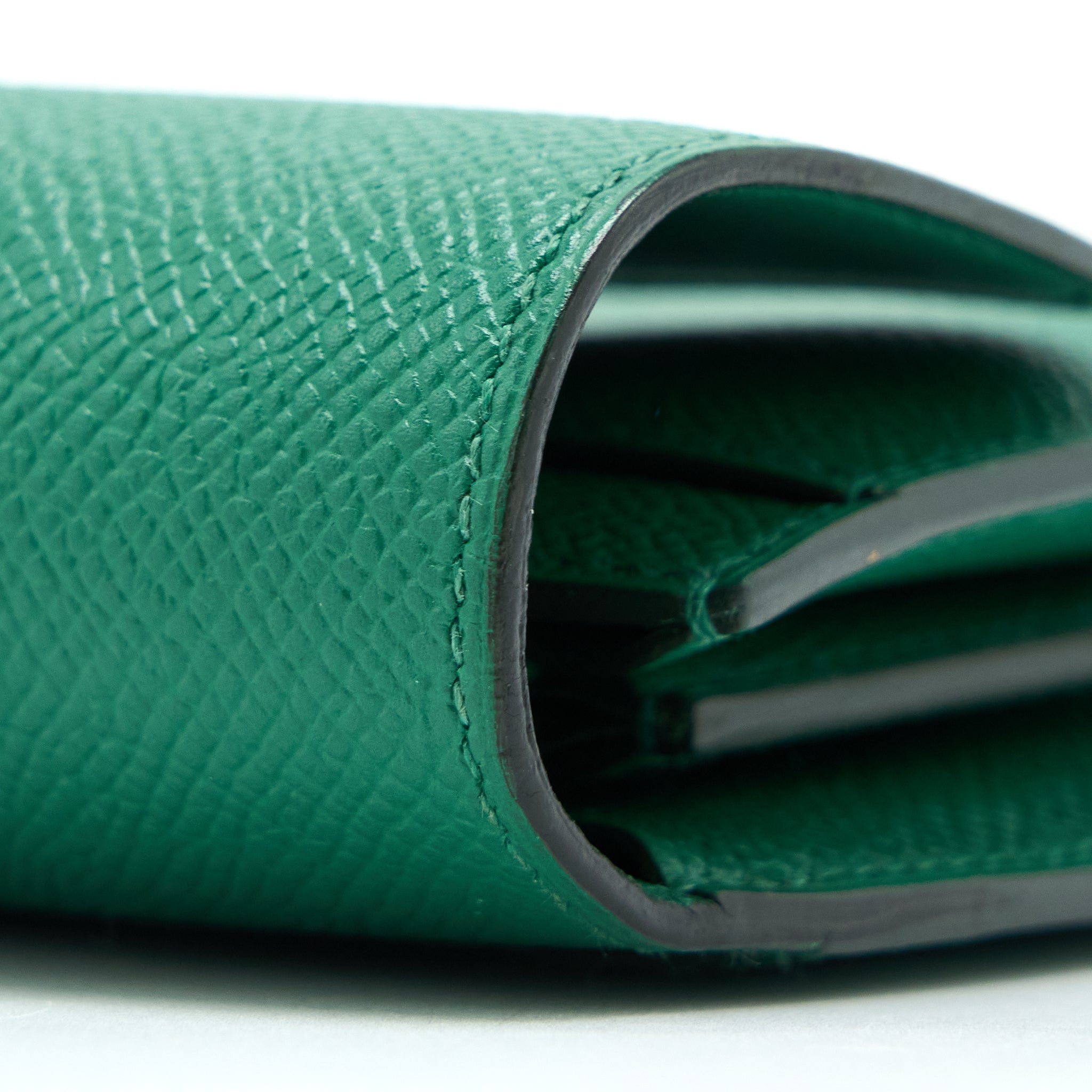 Hermes Constance Long Wallet Epsom Green GHW Stamp A - Image 5