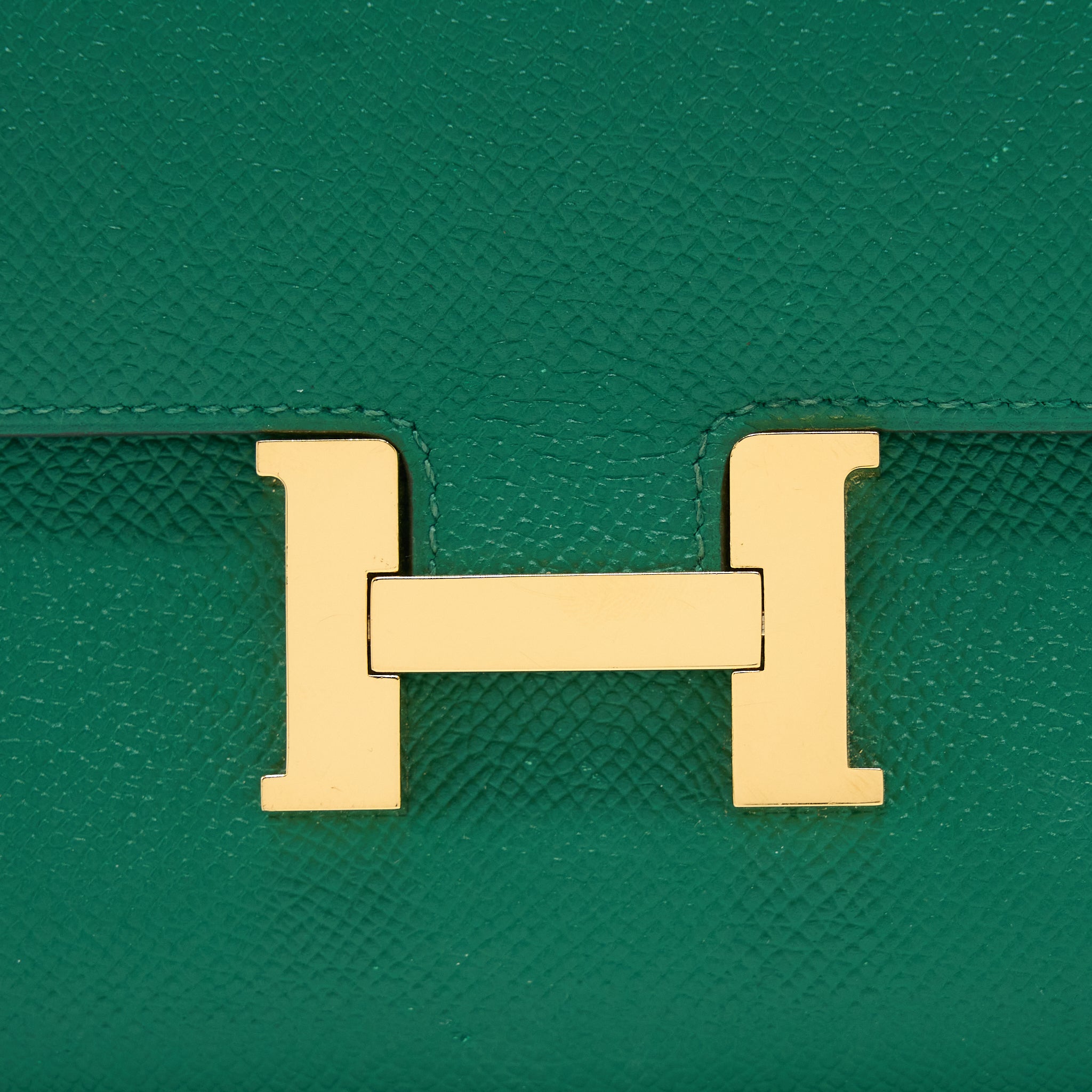 Hermes Constance Long Wallet Epsom Green GHW Stamp A - Image 4