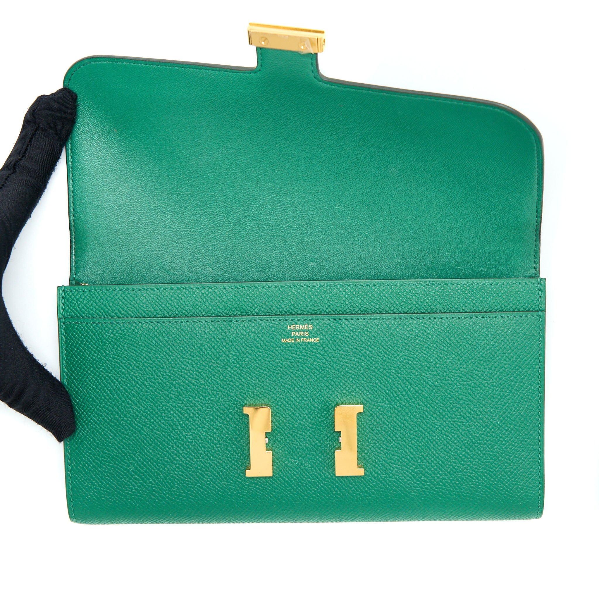 Hermes Constance Long Wallet Epsom Green GHW Stamp A - Image 9
