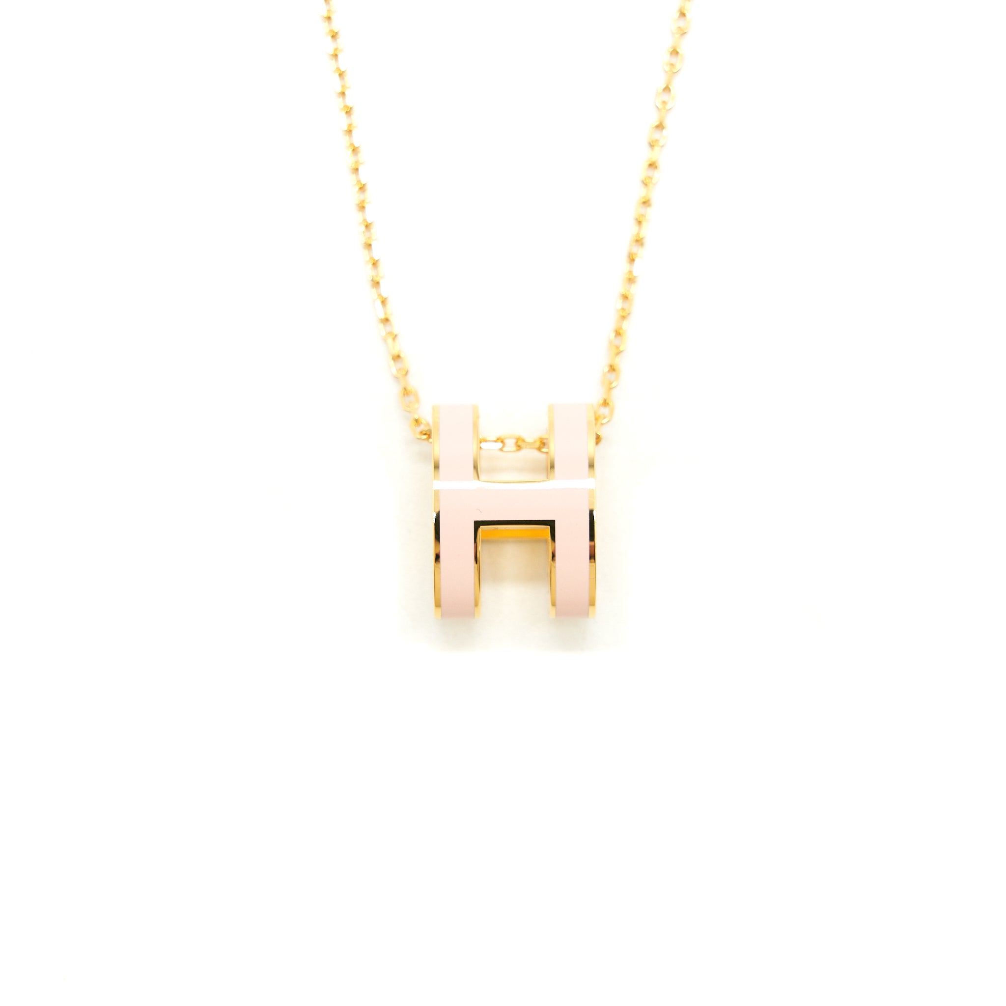 Hermes Pop H Pendant Rose Dragee GHW