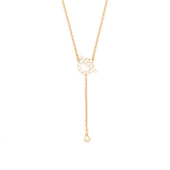 Hermes Finesse Lariat Necklace Rose Gold With Diamonds