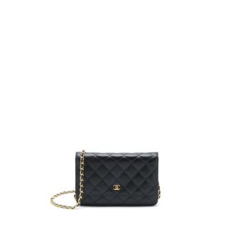 Chanel Classic Wallet On Chain Caviar Black GHW (Microchip)