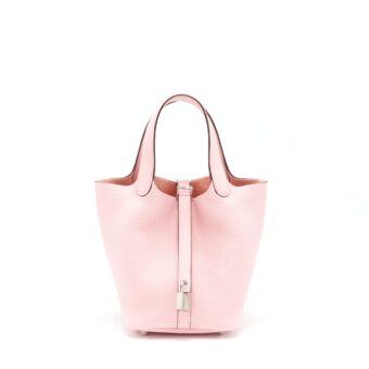 Hermes Picotin 18 Lock Bag Clemence 3Q Rose Sakura SHW Stamp U