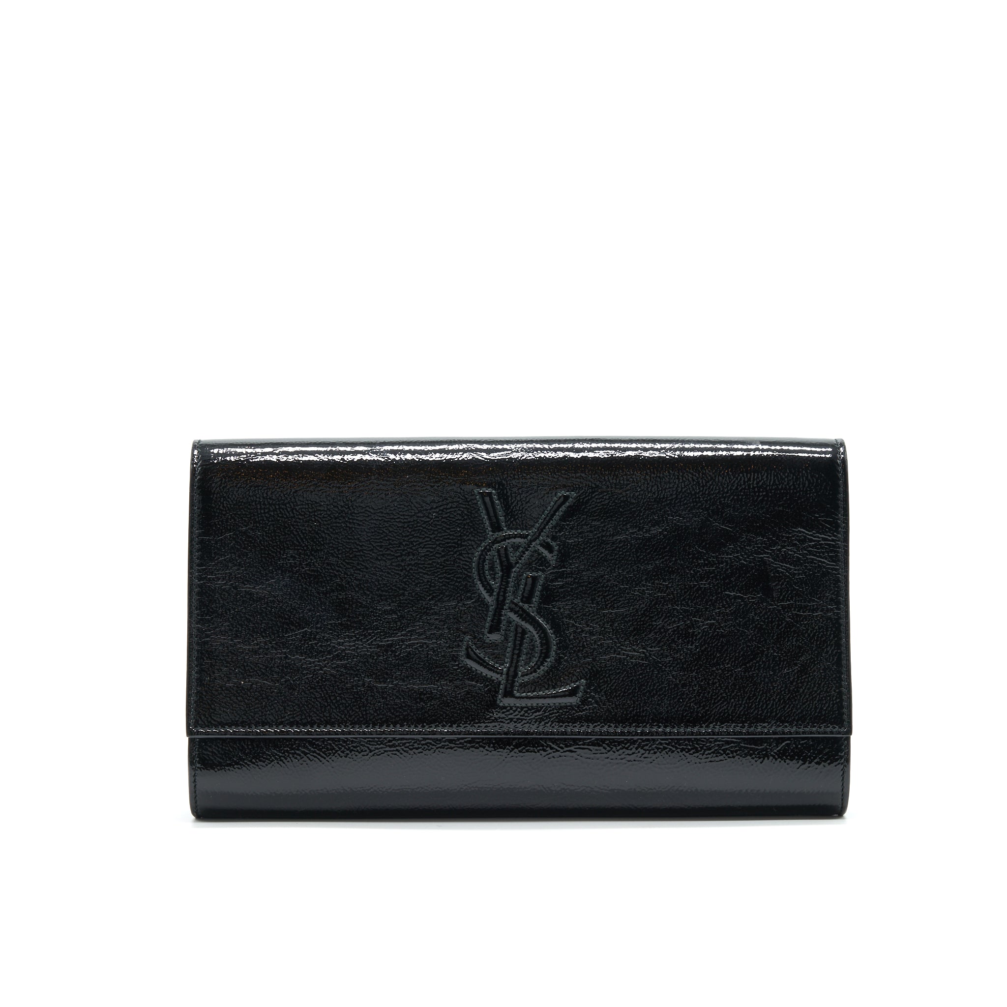 YSL PATENT LEATHER CLUTCH BLACK