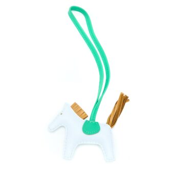 Hermes Rodeo PM Bag Charm Blue Brume/Menthe/Sesame Stamp Z