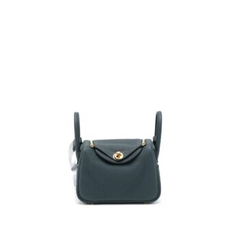 Hermes Mini Lindy Clemence 6O Vert Cypres GHW Stamp U