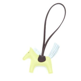 Hermes Rodeo PM Bag Charm Jaune Bourge/Blue Brume/Rough Sellier Stamp Z