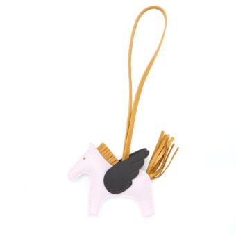 Hermes Rodeo Pegase PM Bag Charm Mauve Pale/Sesame/Ebene Stamp U