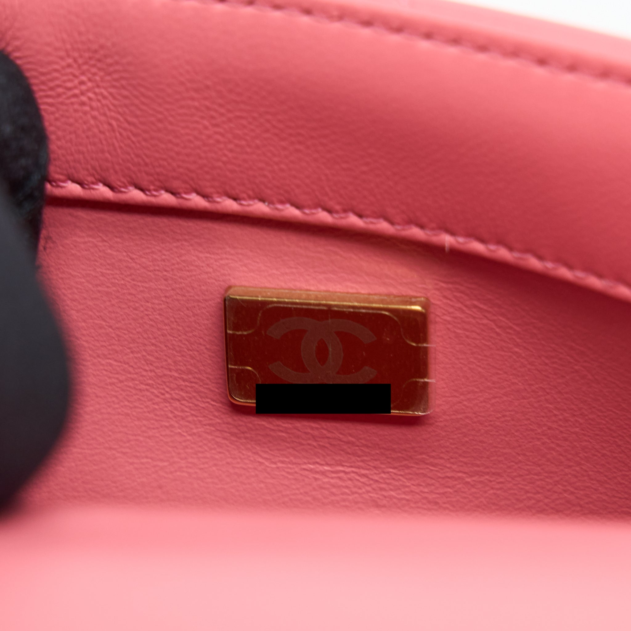 Chanel 22P Mini Square Flap Bag Lambskin Pink With Enamel And Gold Hardware (Microchip) - Image 14