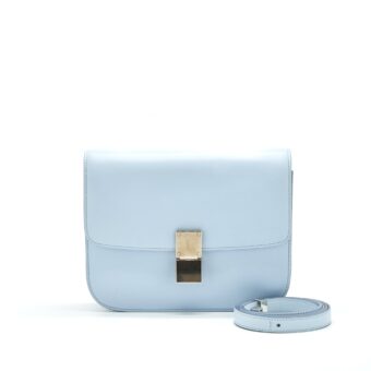 CELINE MEDIUM CLASSIC BOX BAG CALFSKIN SKY BLUE SHW