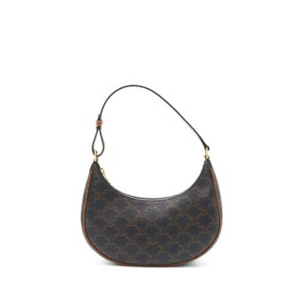 Celine Medium Ava Bag Triomphe Canvas And Calfskin Tan GHW