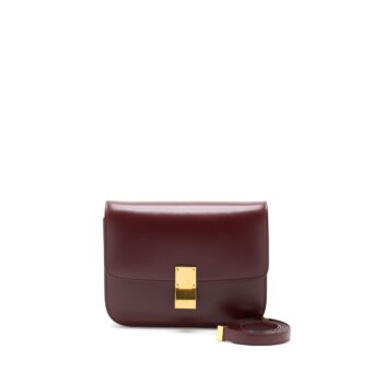 Celine Medium Classic Box Calfskin Burgundy GHW