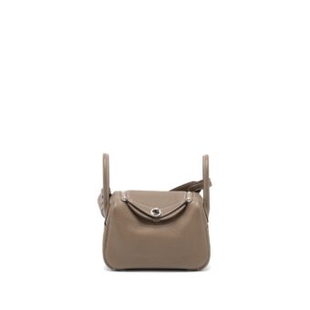 Hermes Mini Lindy Clemence Etoupe SHW Stamp U