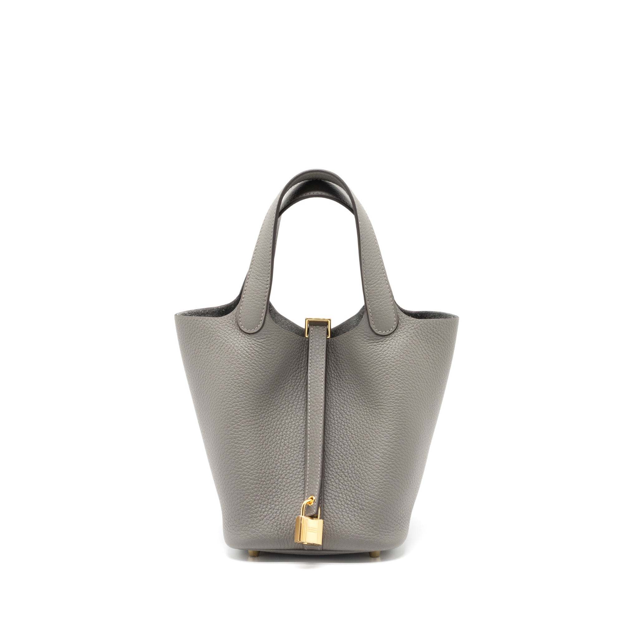 Hermes Picotin 18 Lock Bag Clemence 0L Gris Meyer GHW Stamp U