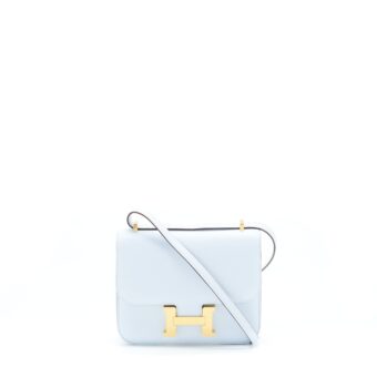 Hermes Mini Constance Epsom Blue Brume GHW Stamp Y