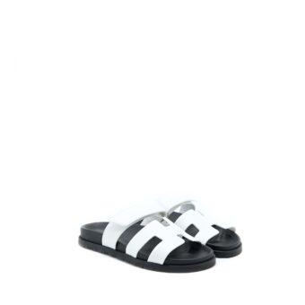 Hermes Size 36 Chypre Sandals Calfskin White
