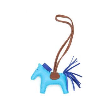 Hermes Rodeo PM Charm Light Blue/ Dark Blue/ Brown