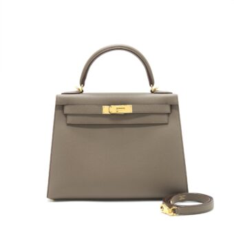 Hermes Kelly 28 Epsom Leather 8F Etain GHW Stamp D