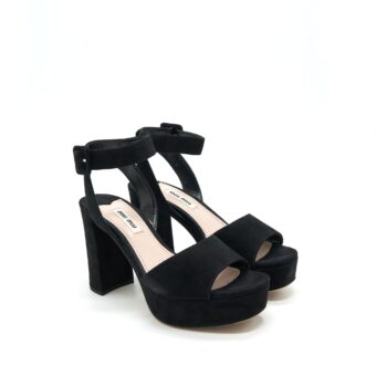 Miumiu size36 suede Leather high Heel Sandal black