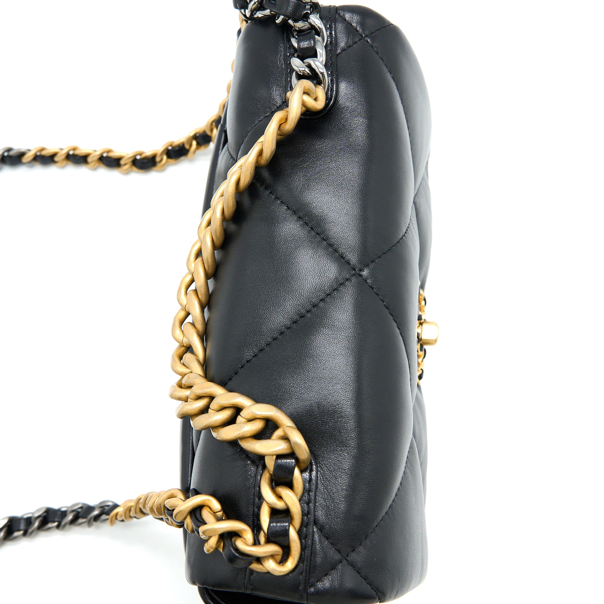 Chanel Small 19 Bag Lambskin Black Multicolour Hardware (Microchip) - Image 11