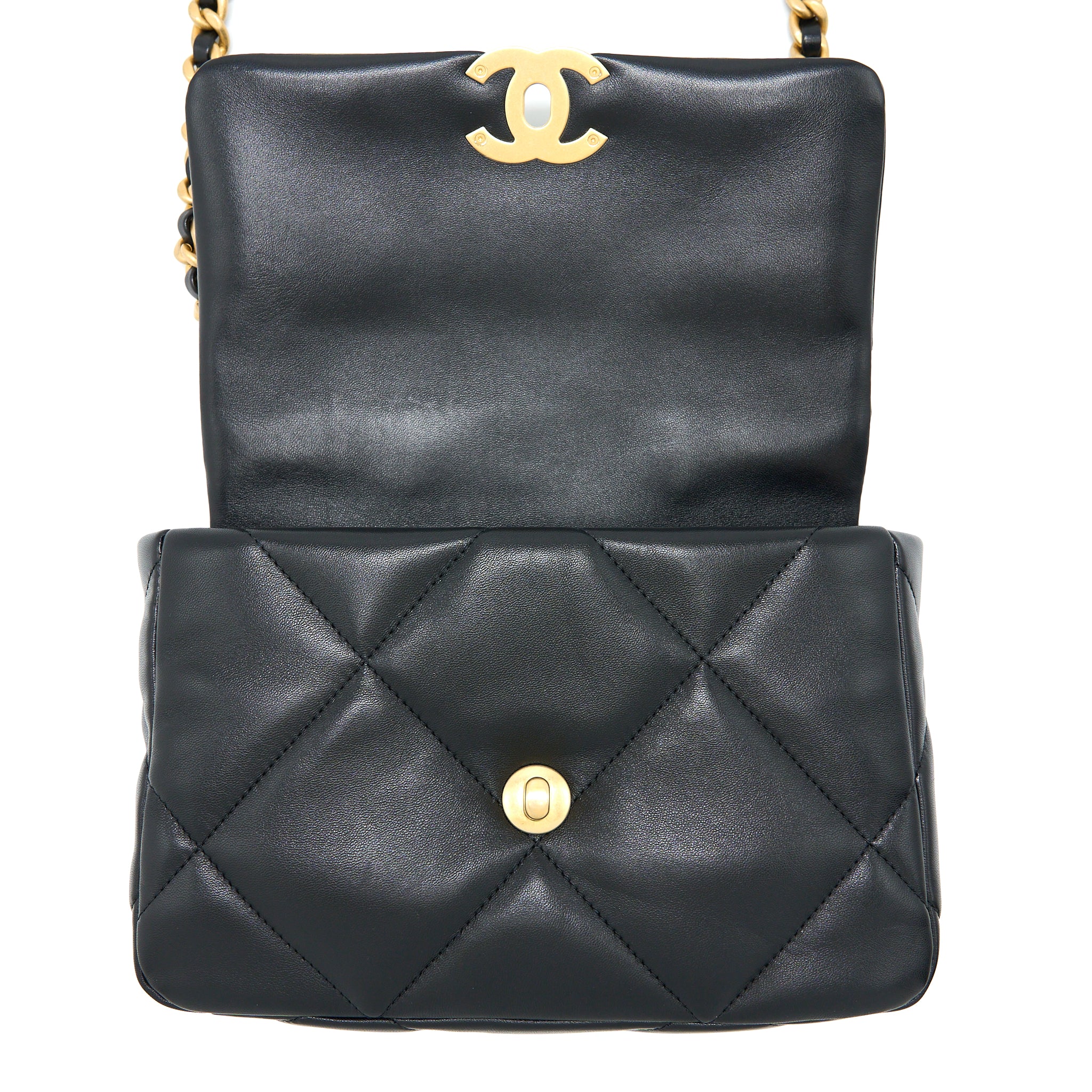 Chanel Small 19 Bag Lambskin Black Multicolour Hardware (Microchip) - Image 14