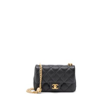 Chanel 23P Mini Coco Love Flap Bag Caviar Black GHW (Microchip)