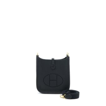 Hermes Mini Evelyn Clemence Black GHW Stamp B