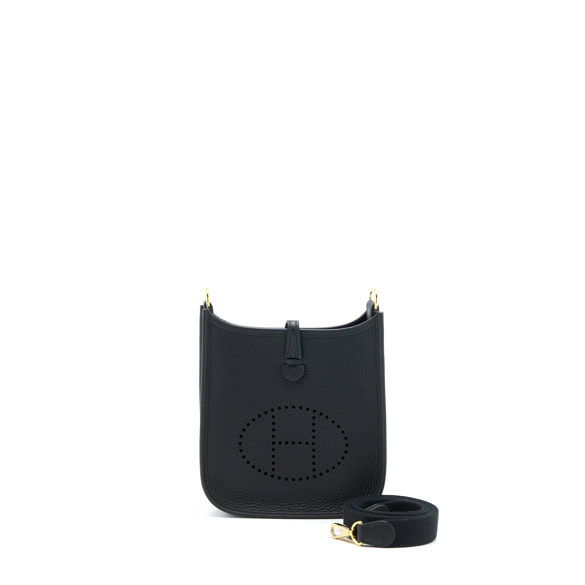 Hermes Mini Evelyn Clemence Black GHW Stamp B
