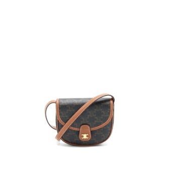 Celine Mini Besace Triomphe Canvas And Calfskin