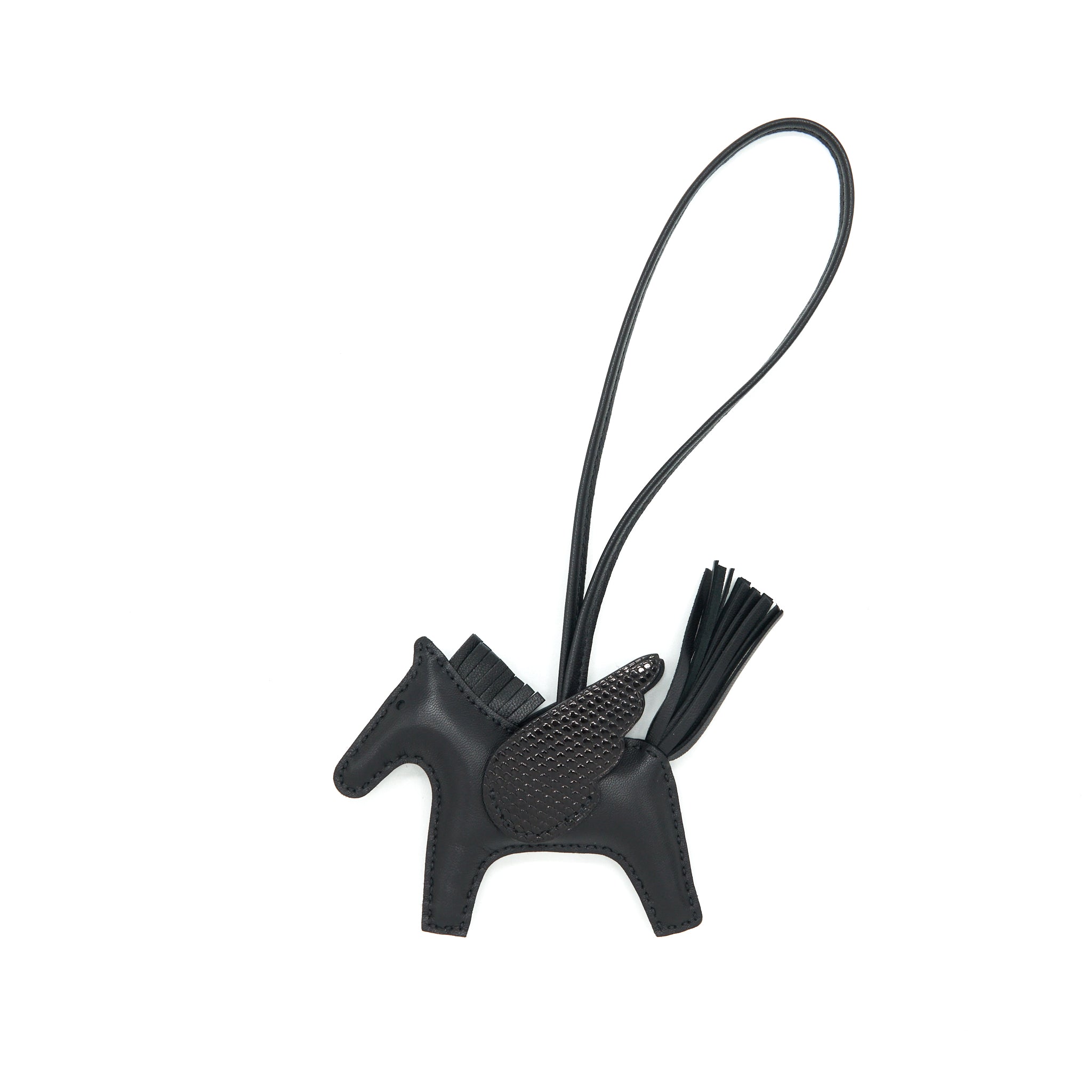 Hermes Rodeo Pegase PM Charm With Touch Of Lizard So Black