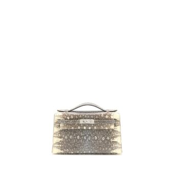 Hermes Kelly Pochette Lizard 1B Ombré SHW Stamp D