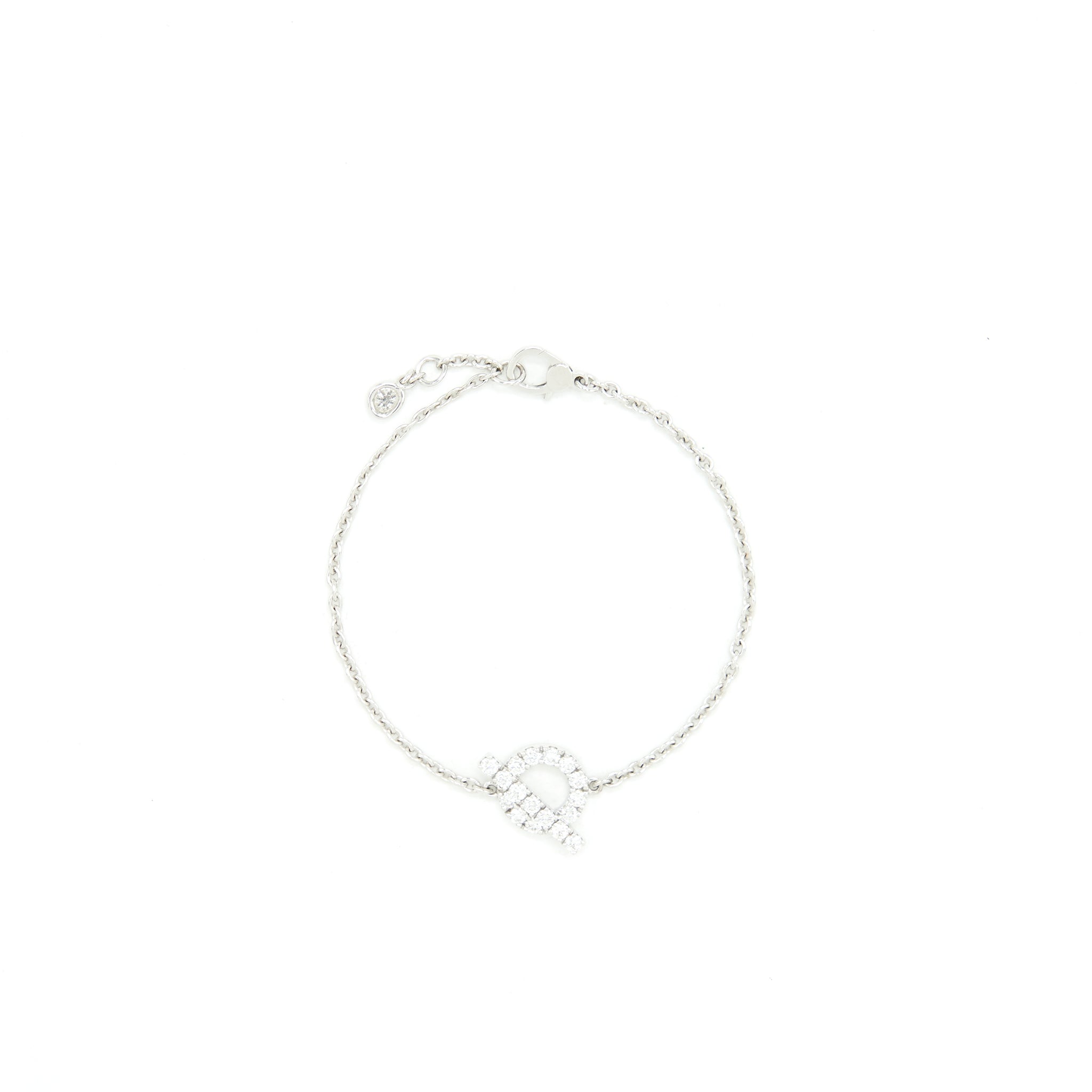 Hermes Size SH Finesse Bracelet White Gold Diamonds