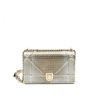Dior Medium Diorama Metallic Light Gold With GHW