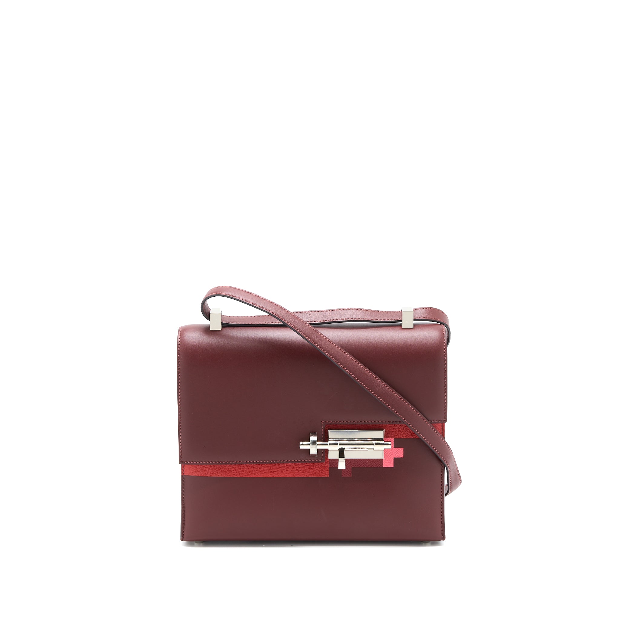 Hermes Verrou 23 Somber/Mysore/Epsom Rouge H/Rose Azalee/Multicolour SHW Stamp D