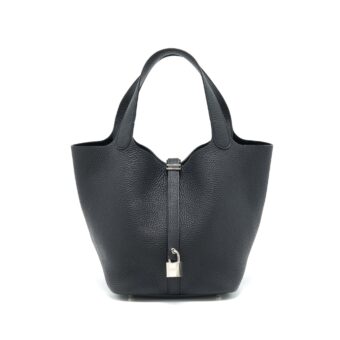 Hermes Picotin 22 Lock Bag Black SHW Stamp C