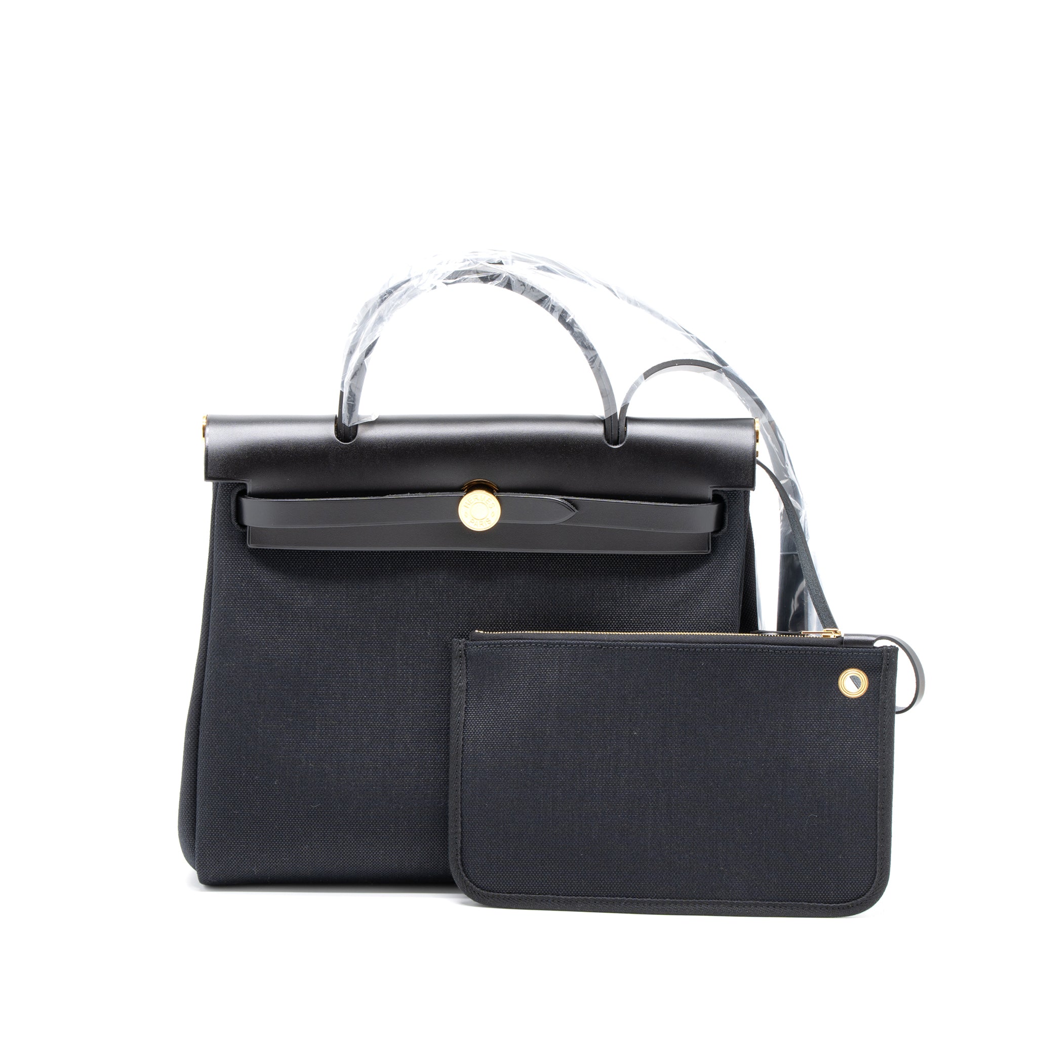 Hermes Herbag Zip 31 Bag Canvas/Hunter Black GHW Stamp U