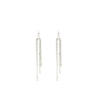 Chanel 22P Chain Drop Earrings Silver Tone