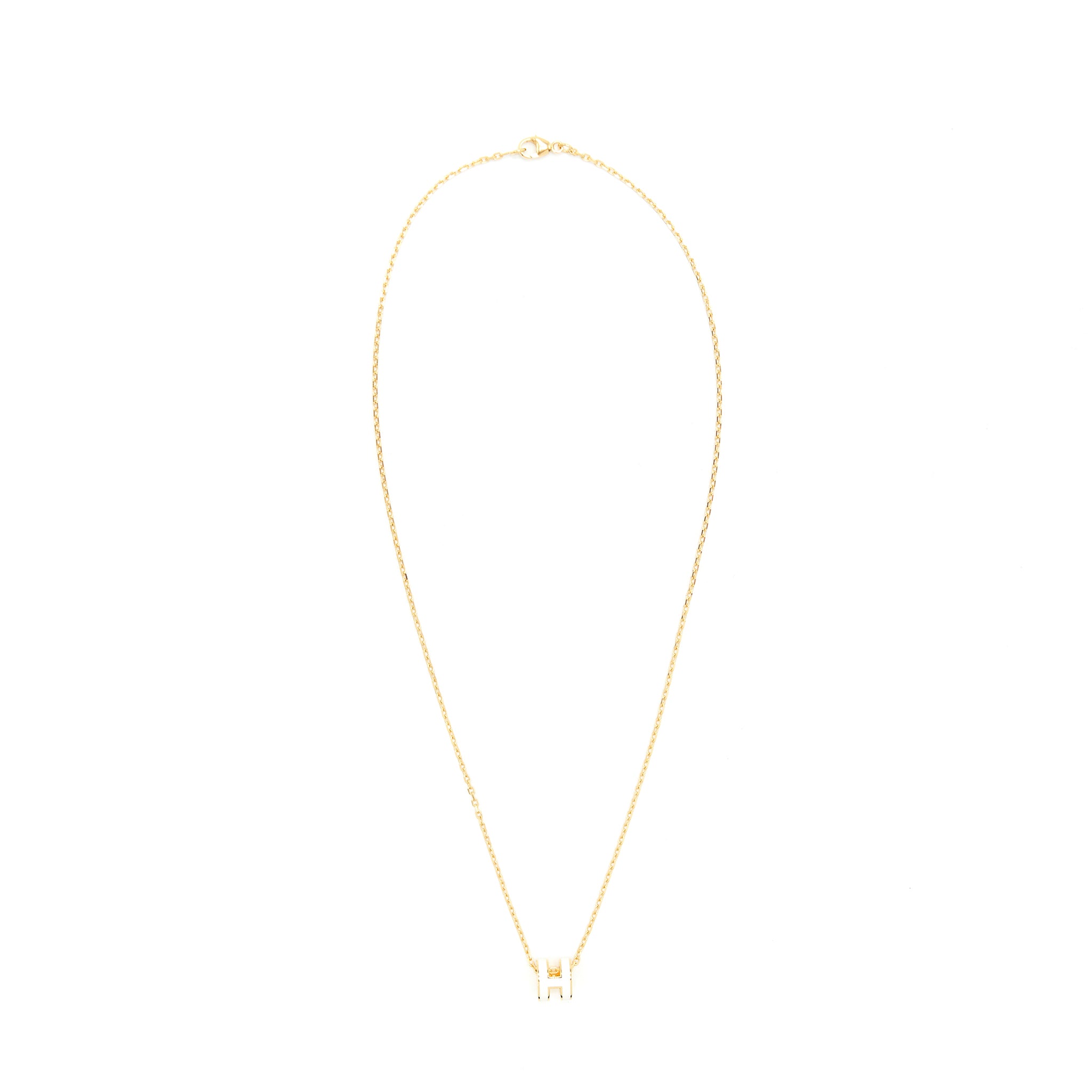 Hermes Mini Pop H Pendant Blanc GHW