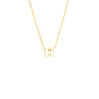 Hermes Mini Pop H Pendant Blanc GHW