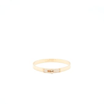Hermes Size SH Kelly Bracelet Small Mode Rose Gold With Diamonds