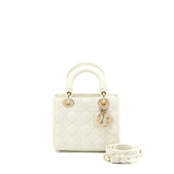 Dior Small Lady Dior My ABCDior Bag Lambskin White LGHW