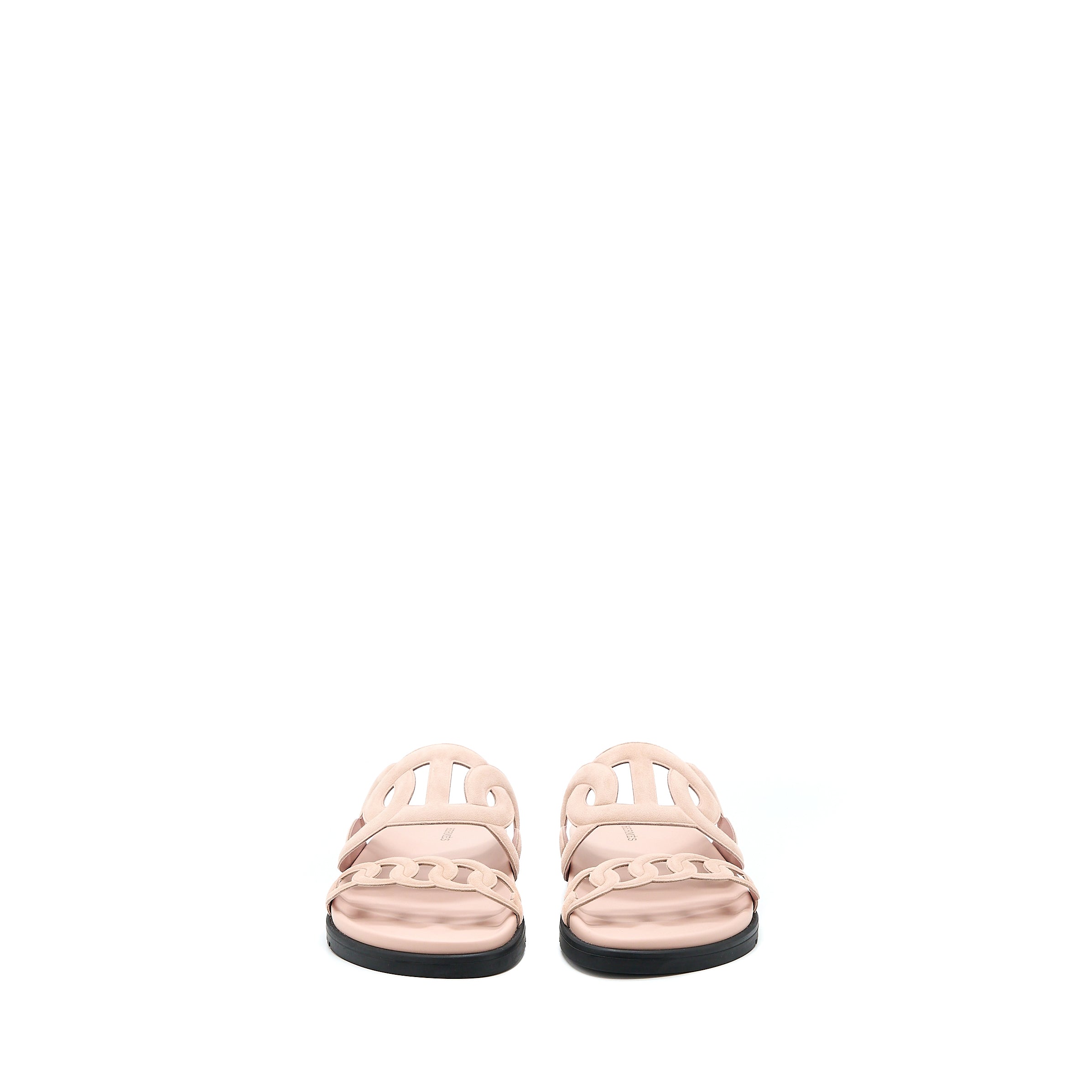 Hermes Size 39 Extra Sandals Chevre Velours Rose Opaline - Image 2