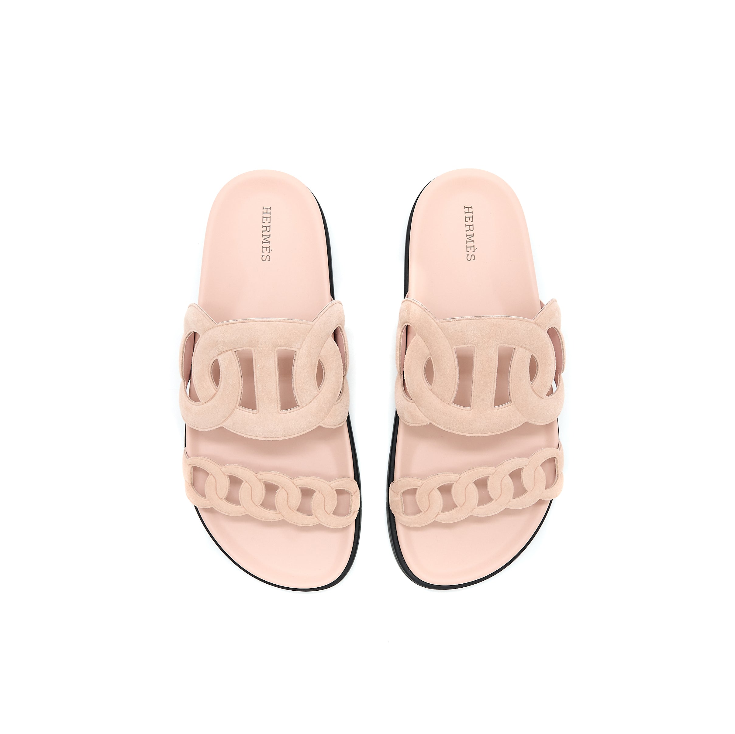 Hermes Size 39 Extra Sandals Chevre Velours Rose Opaline - Image 3