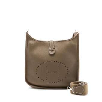 Hermes Evelyn 29 Clemence Etoupe SHW Stamp A